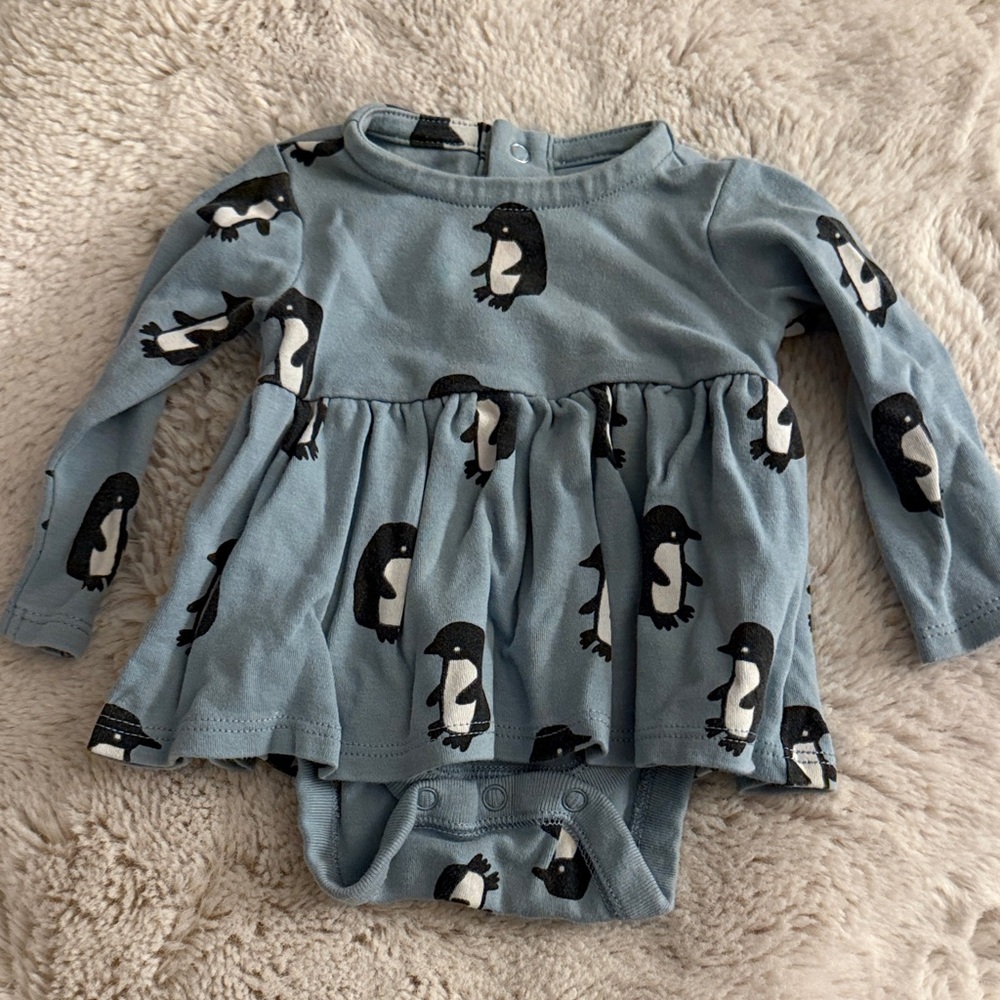 Tea Collection Penguin Print Baby Dress